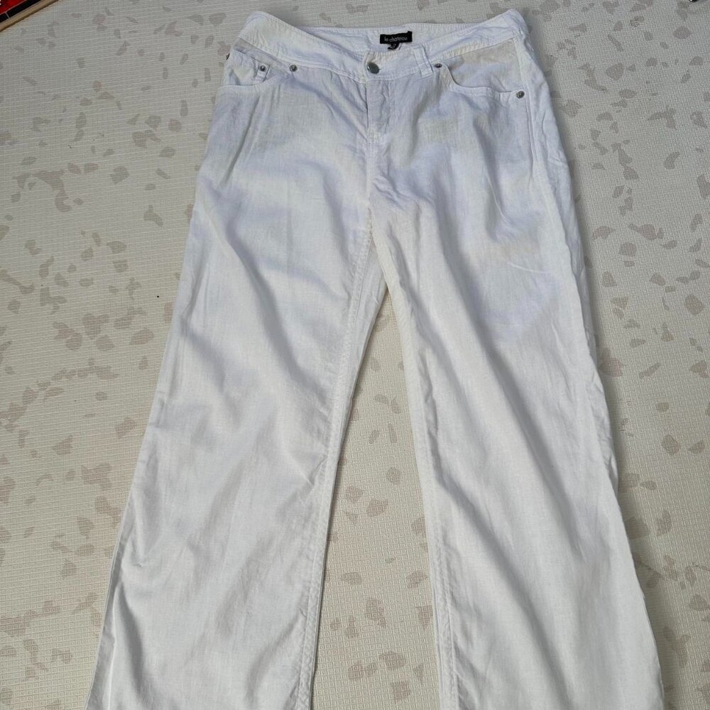 🧡 2 for 10$ Y2K Le Château Low-Waisted Loose White Cotton Pants (Size 7/8)